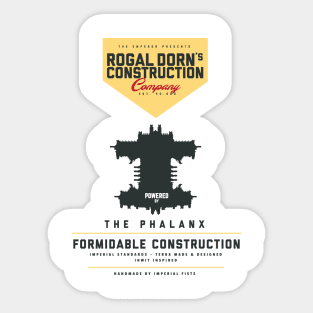 Rogal Dorn's - Construction Company (Black) Sticker